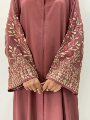 Handcrafted floral Embroidered abaya